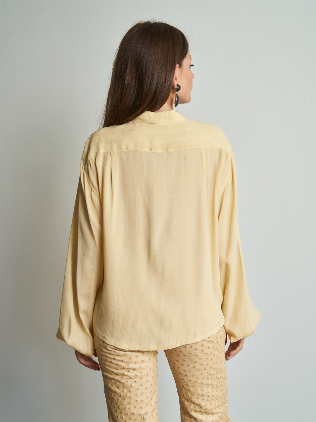 Camicia In seta sartoriale burro in tessuto Gucci