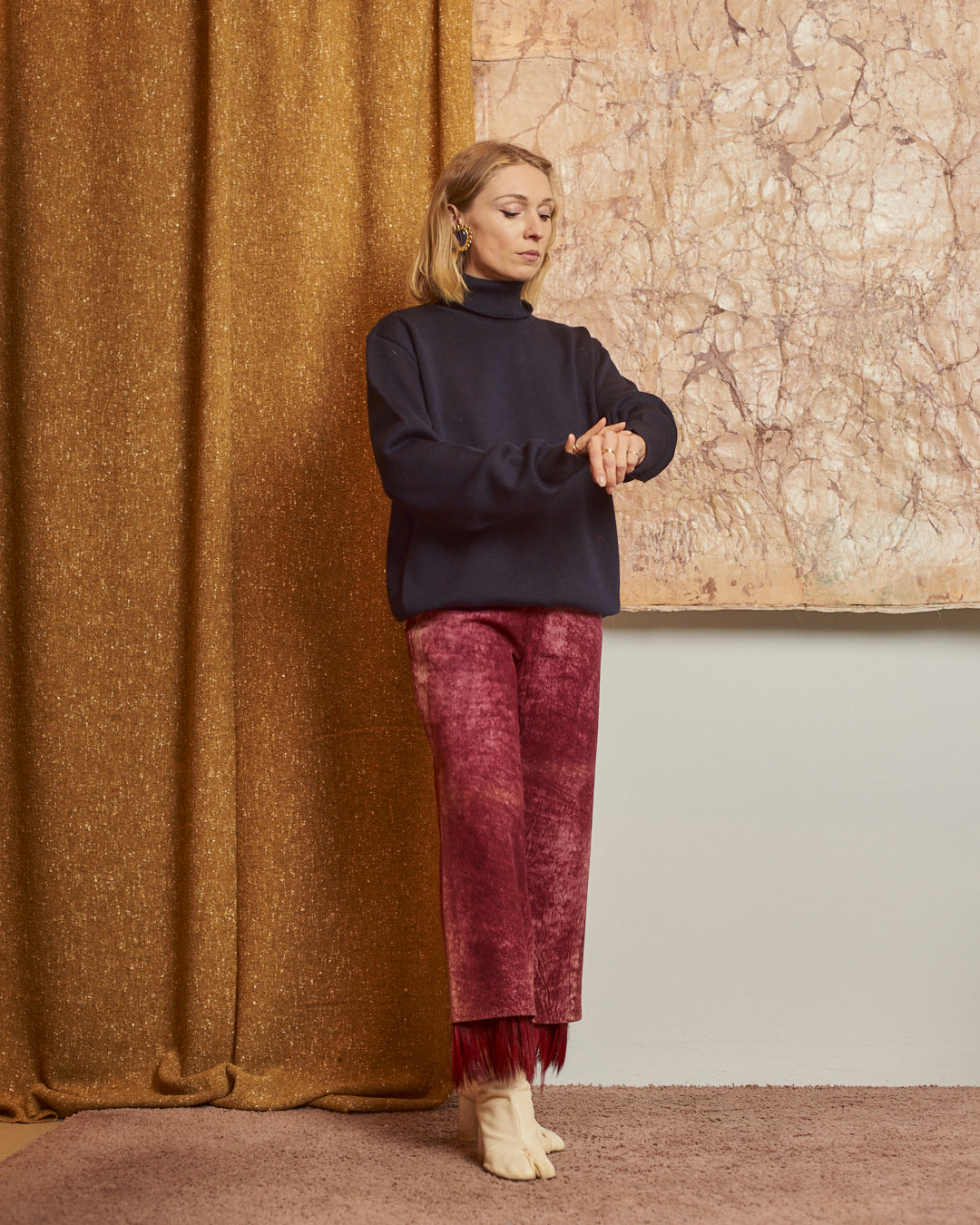 Dolcevita in lana blu navy