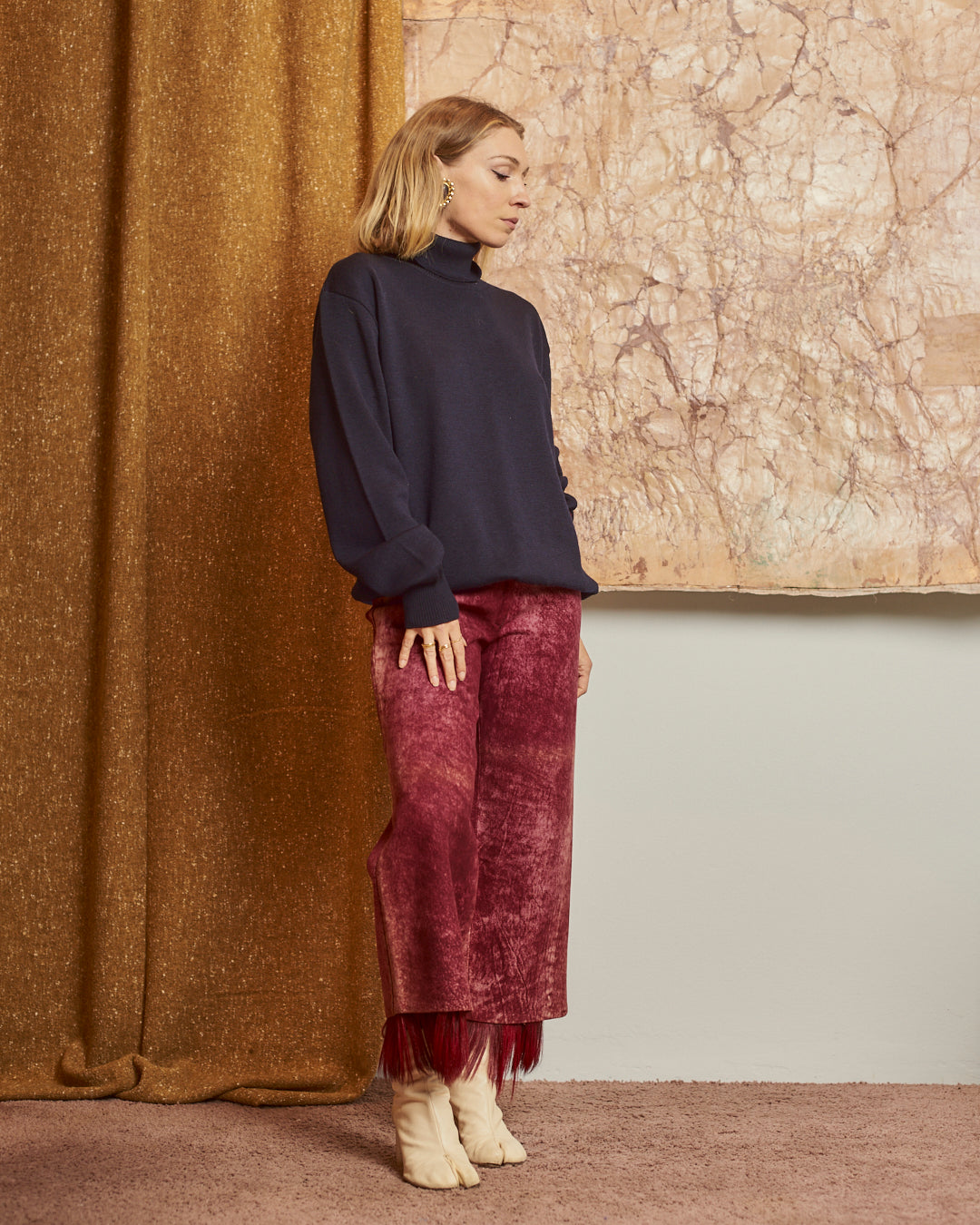 Dolcevita in lana blu navy