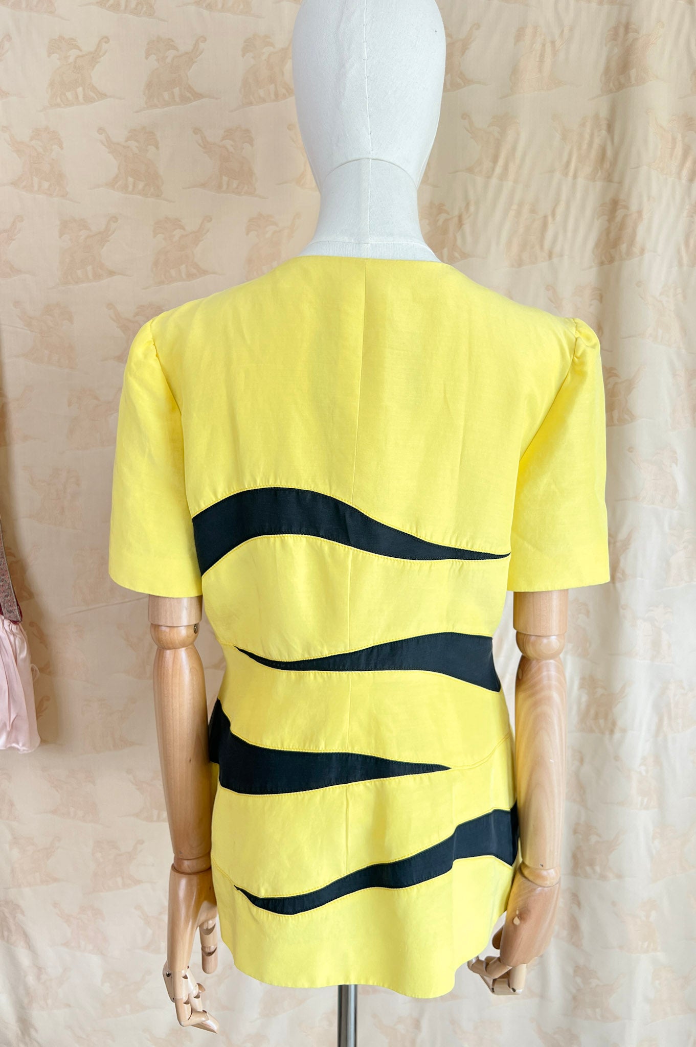 Blusa Giacca foderata Gai Mattiolo gialla zebra manica corta
