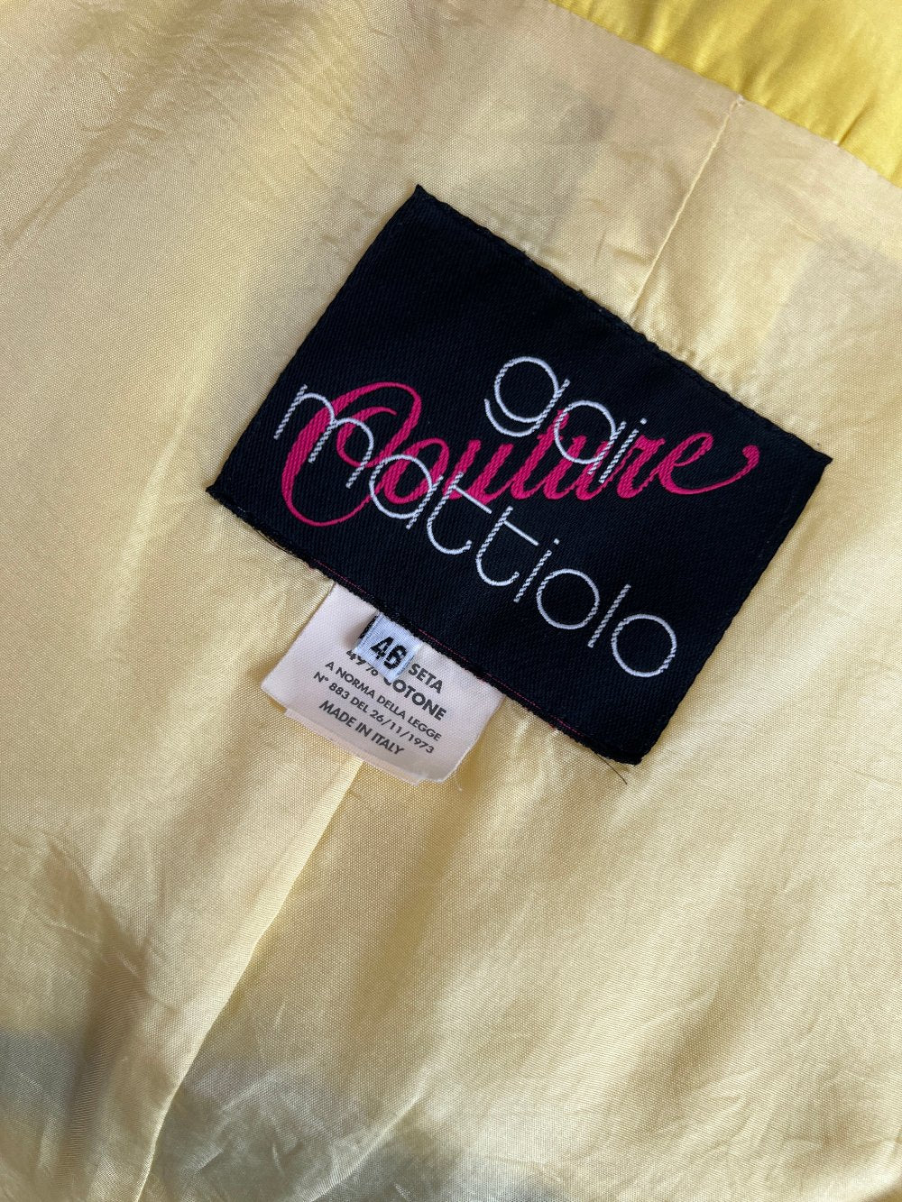 Blusa Giacca foderata Gai Mattiolo gialla zebra manica corta
