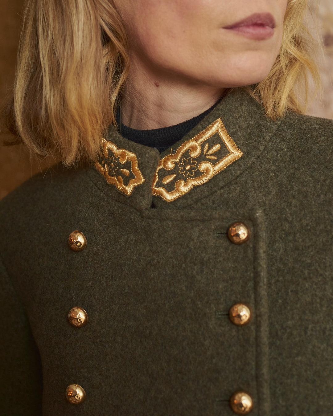 Giacca Napoleon In lana e pelliccia ecologica Ermanno Scervino