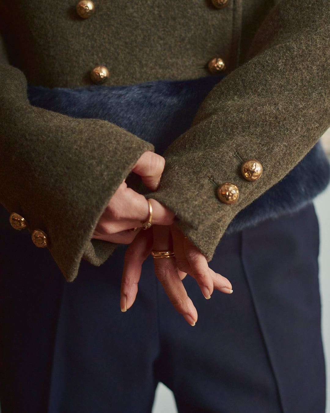 Giacca Napoleon In lana e pelliccia ecologica Ermanno Scervino