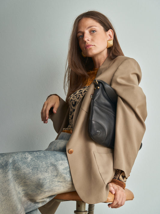 Giacca in lana Valentino sport anni 80 semi foderata con stemma e bottoni logo