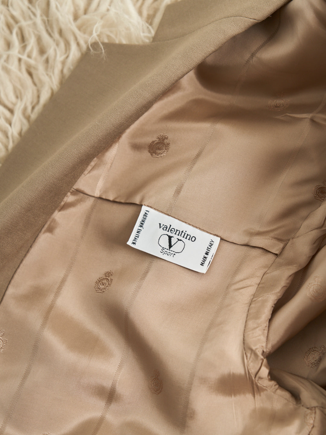 Giacca in lana Valentino sport anni 80 semi foderata con stemma e bottoni logo