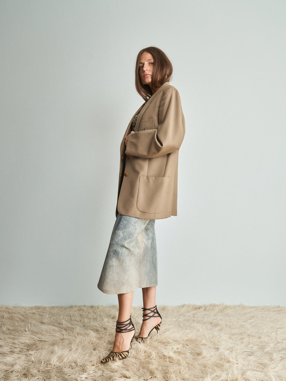 Giacca in lana Valentino sport anni 80 semi foderata con stemma e bottoni logo
