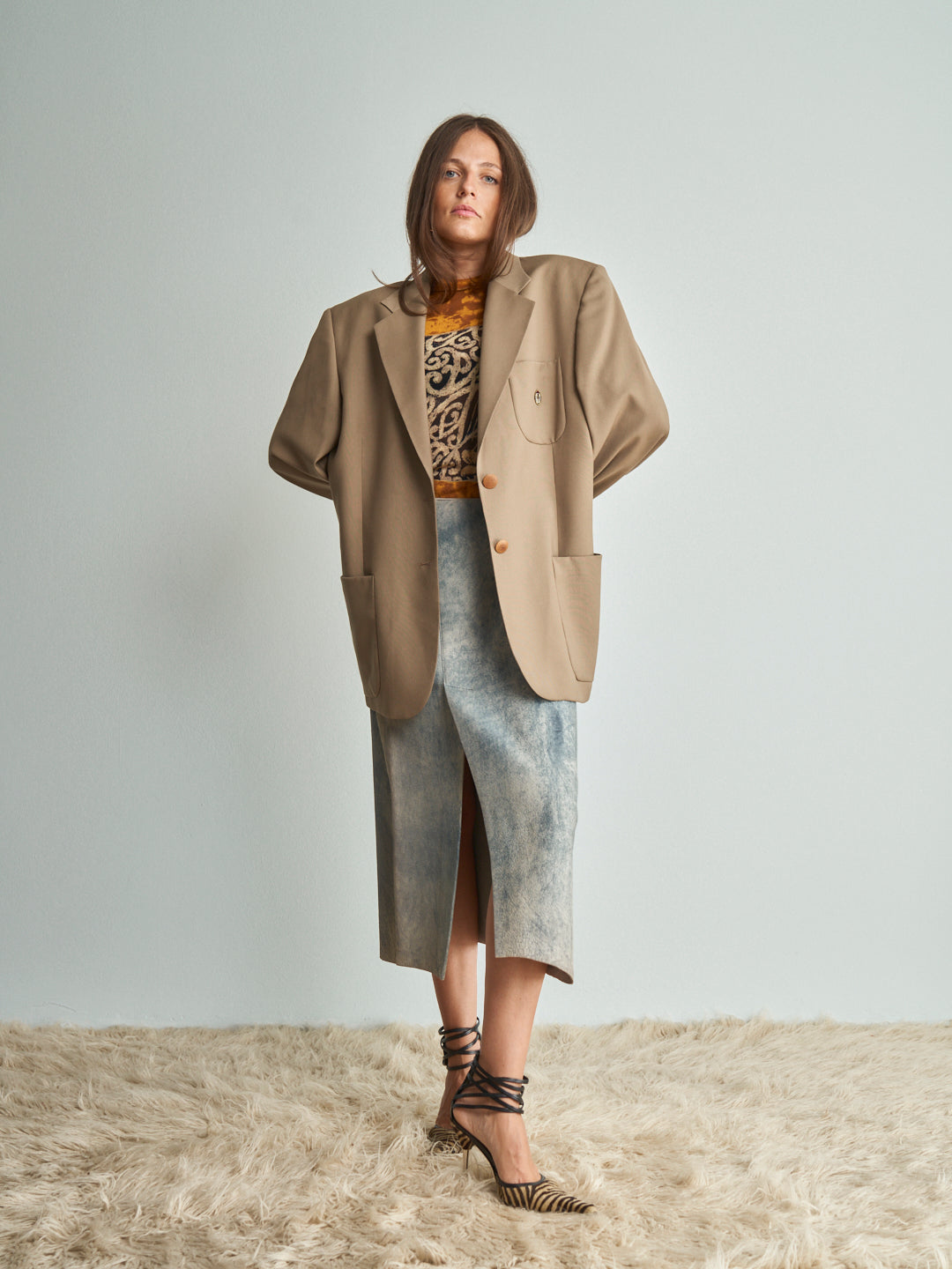 Giacca in lana Valentino sport anni 80 semi foderata con stemma e bottoni logo