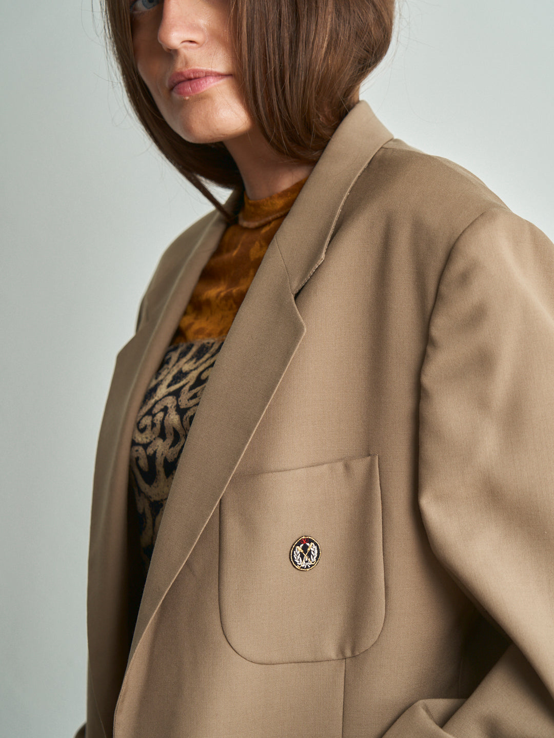 Giacca in lana Valentino sport anni 80 semi foderata con stemma e bottoni logo