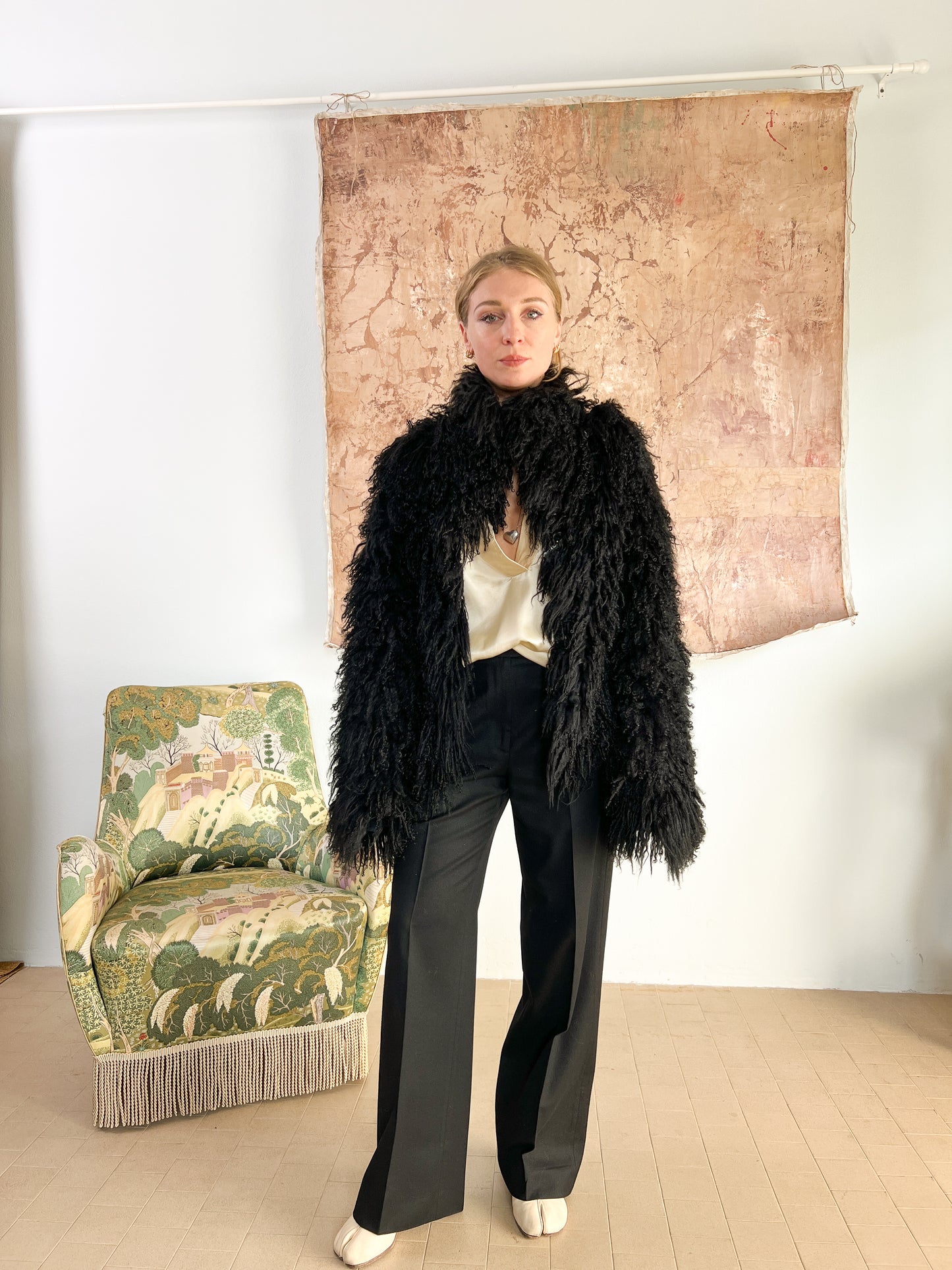 Mongolia corto shearling sfoderato