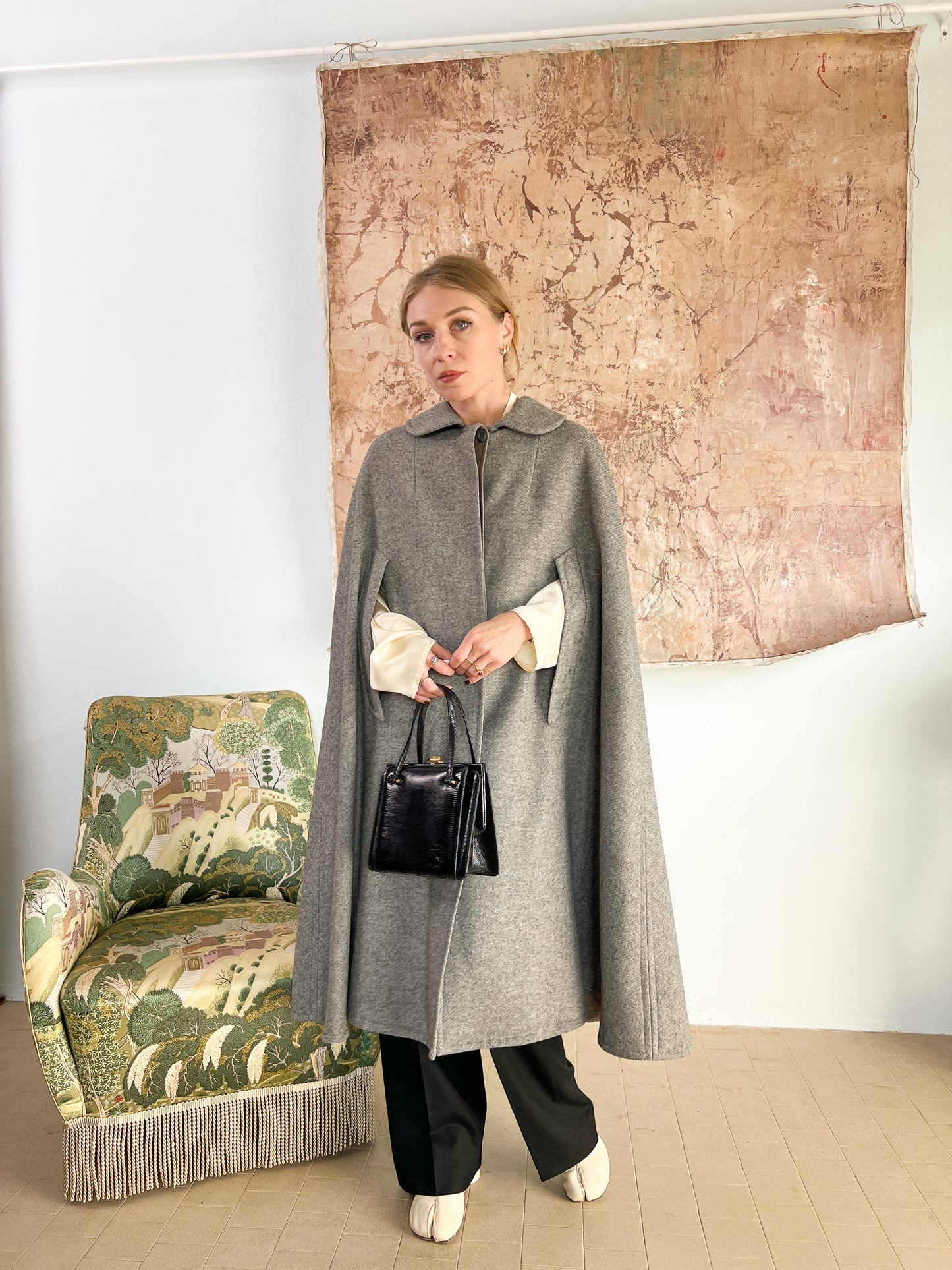 Mantella in lana sartoriale vintage anni 80