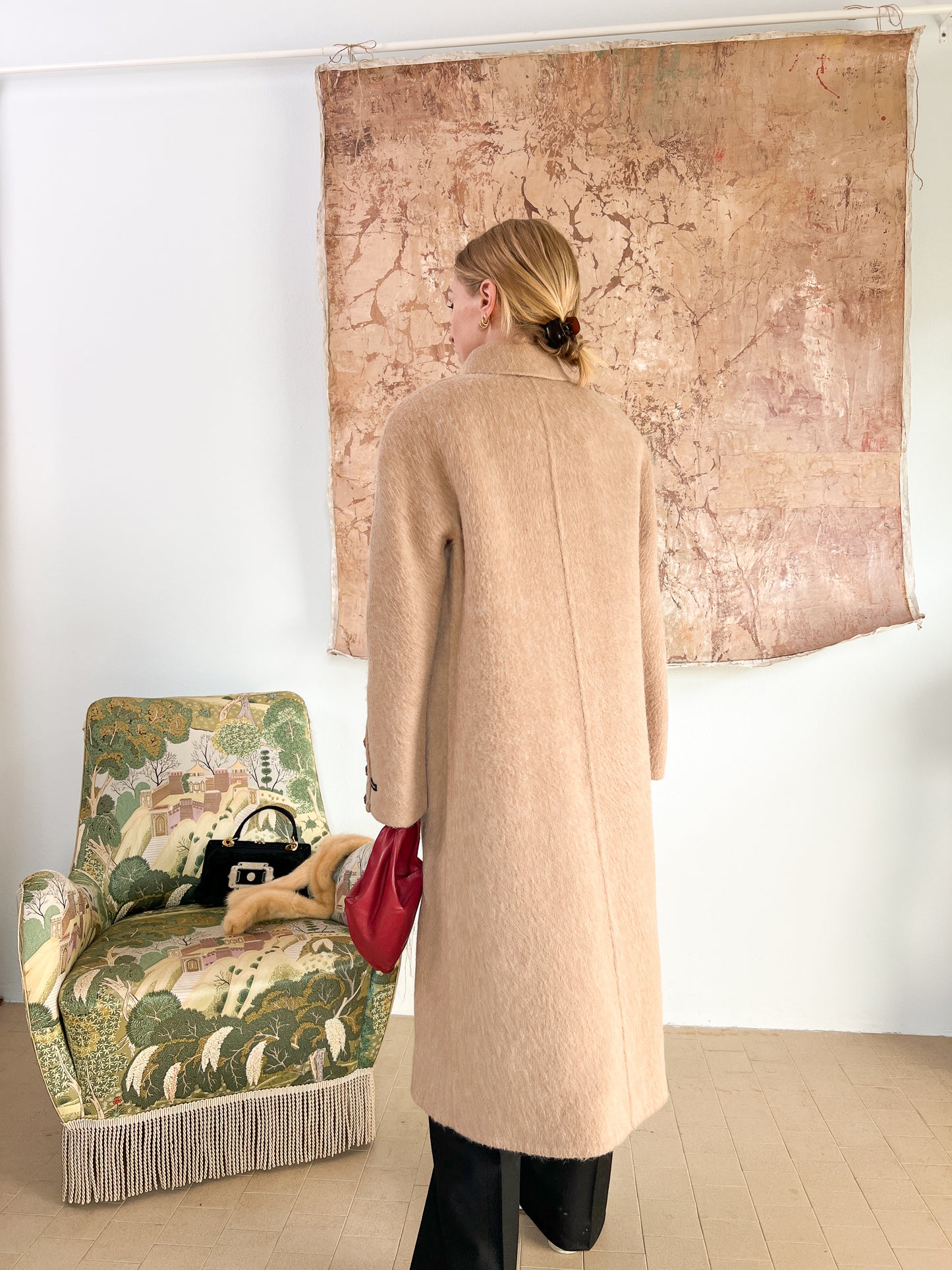 Cappotto "Piacenza" in Lana d'Alpaca, Cammello e Lana doppiato lavorato a mano