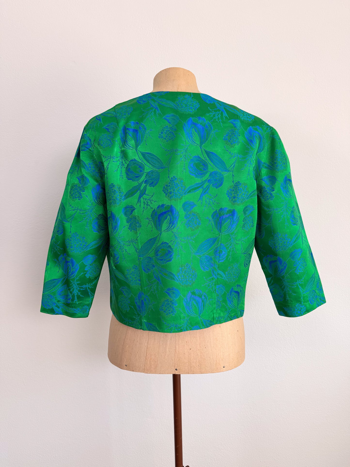 Giacca In tessuto jacquard anni 50 con fiocchetti davanti