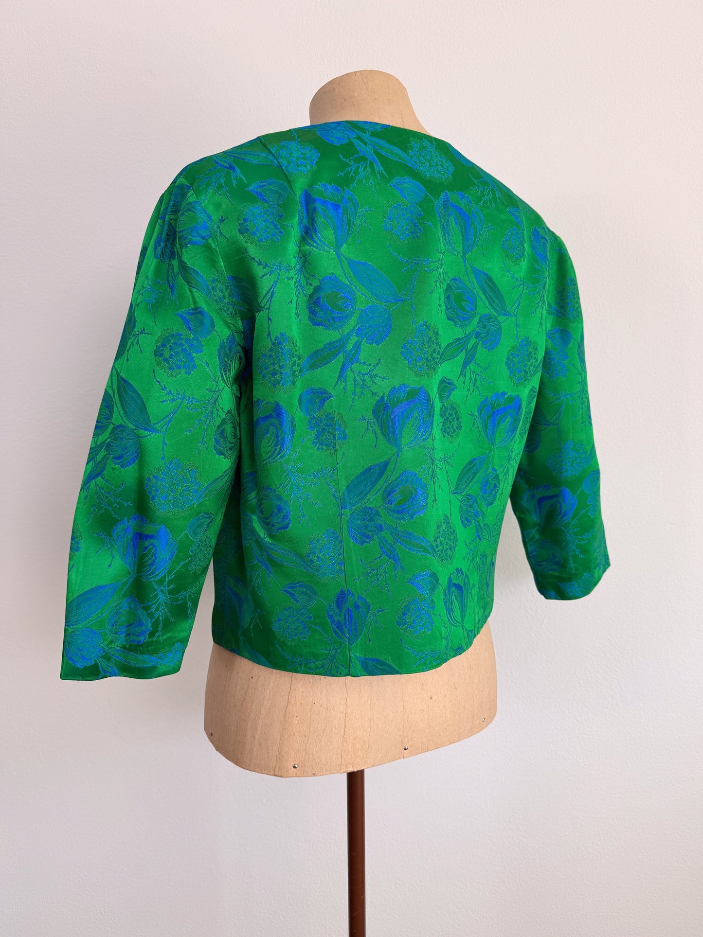 Giacca In tessuto jacquard anni 50 con fiocchetti davanti