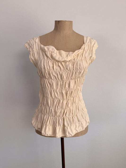 Top in seta arricciato anni 90 DKNY