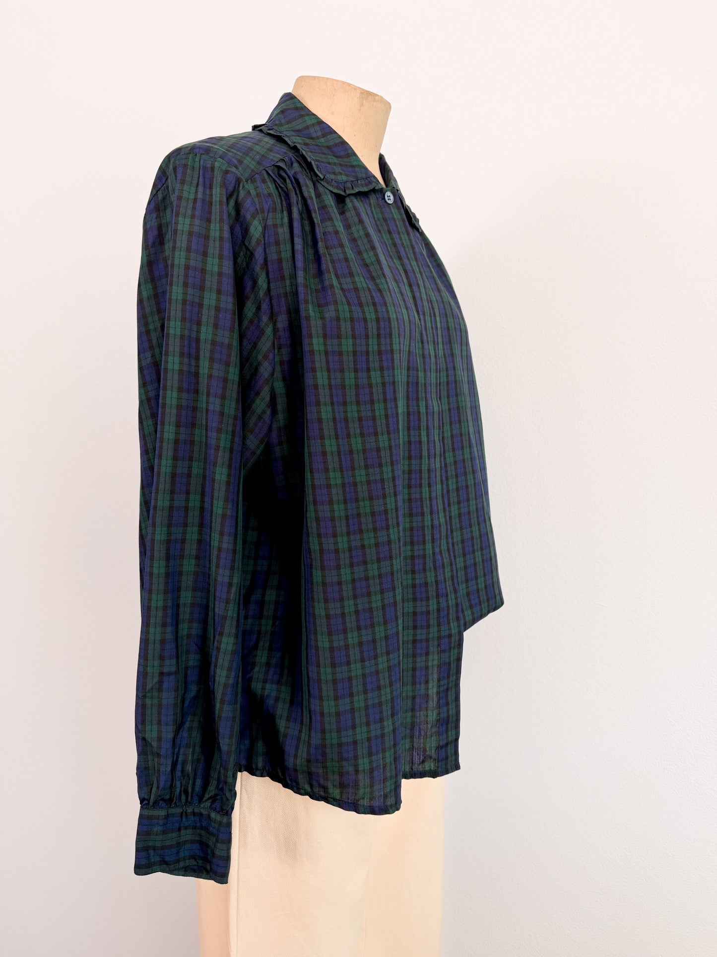 Camicia in pura seta con collo bambola