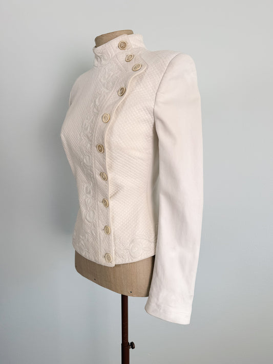 Giacca in pelle effetto bustino firmata Antonio Berardi ss 1999