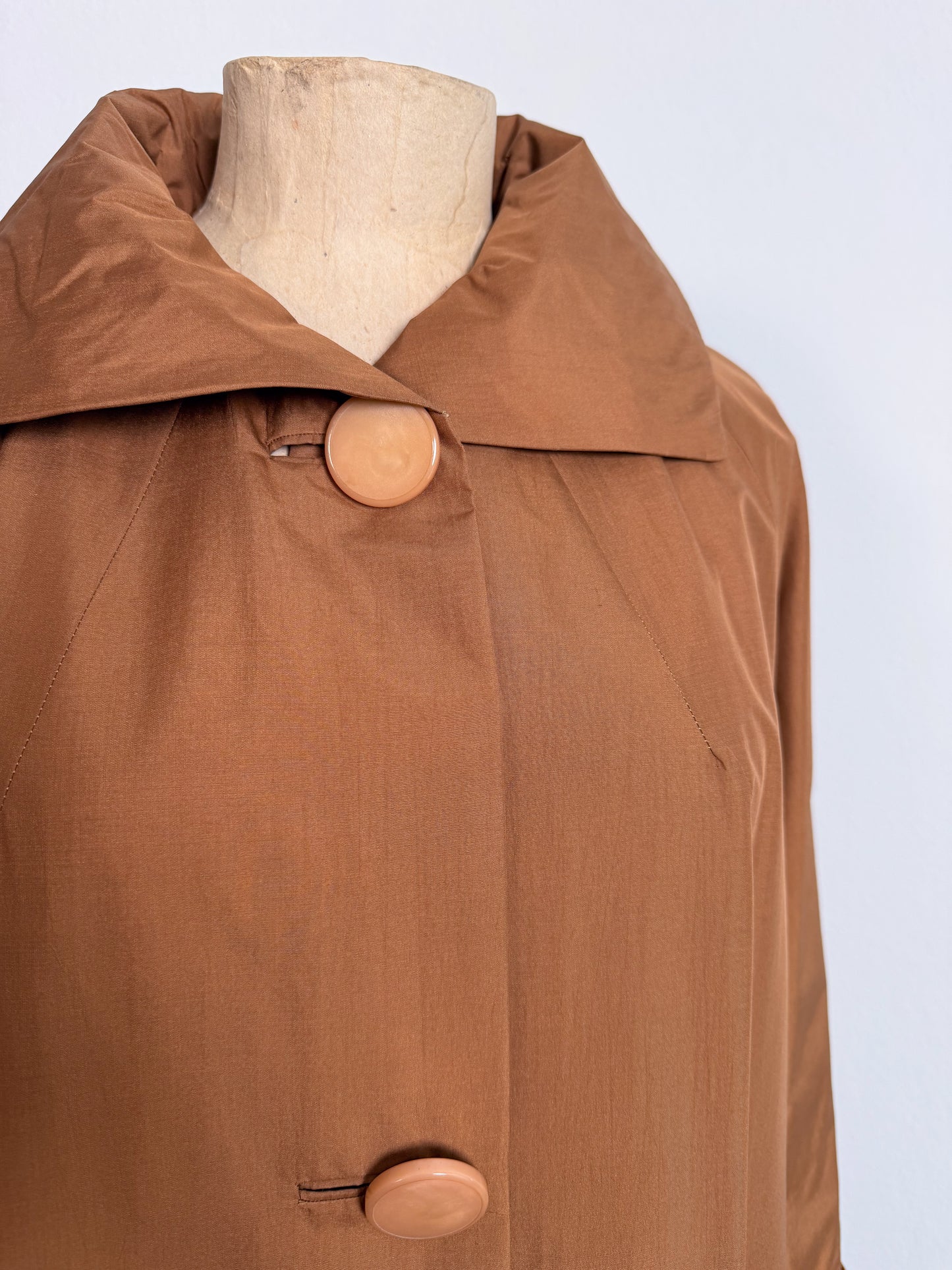 Cappotto americano vintage in seta originale anni 50 con grandi bottoni