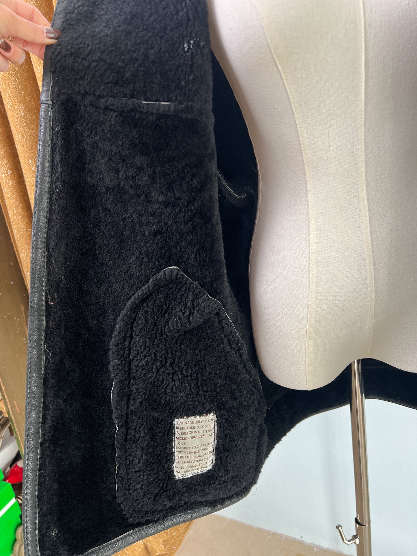 Montone nero shearling anni 80