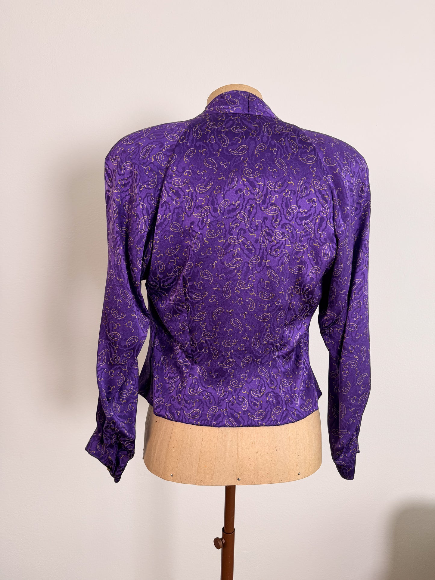Blusa sartoriale anni 80 in pura seta