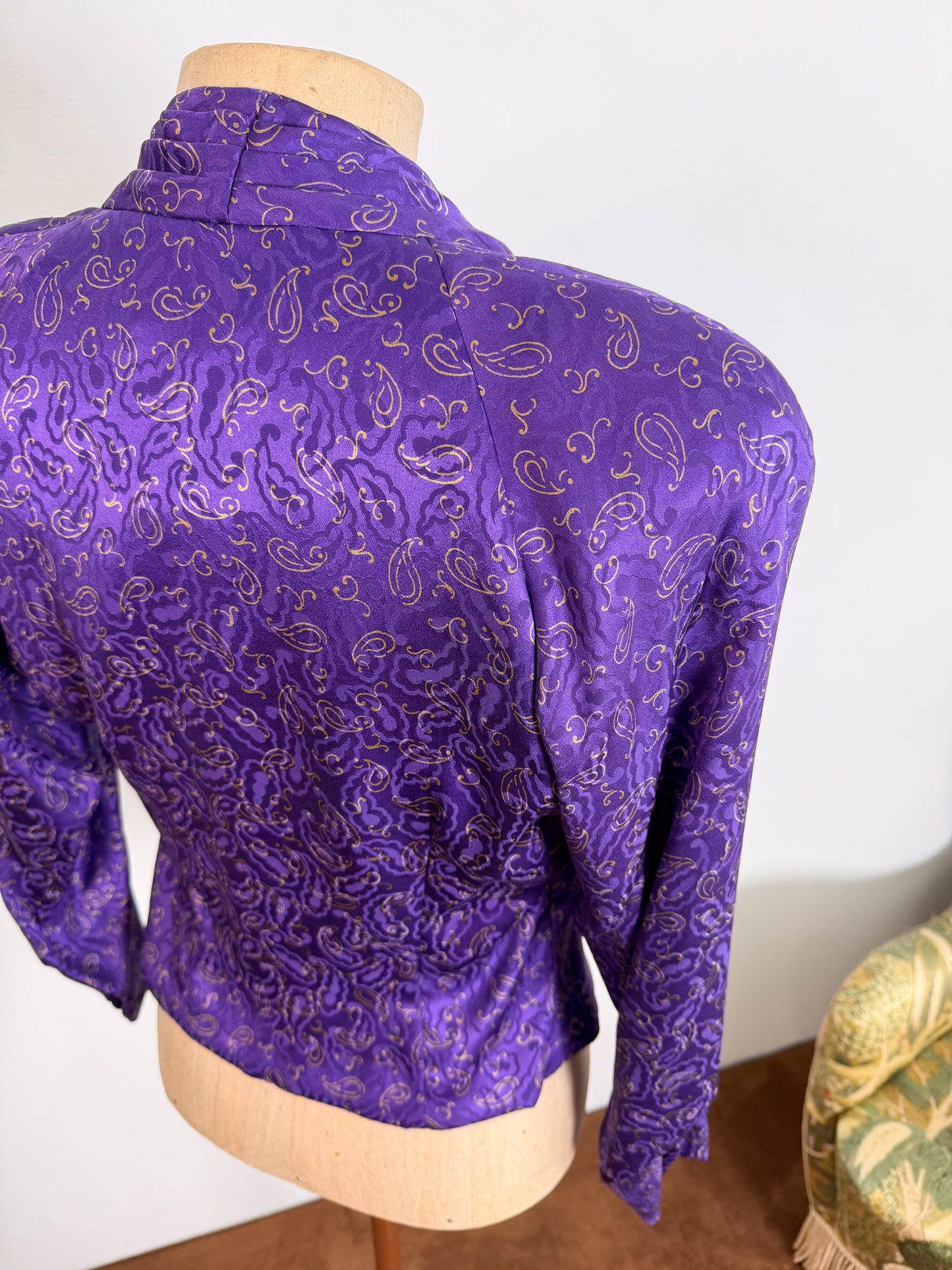 Blusa sartoriale anni 80 in pura seta