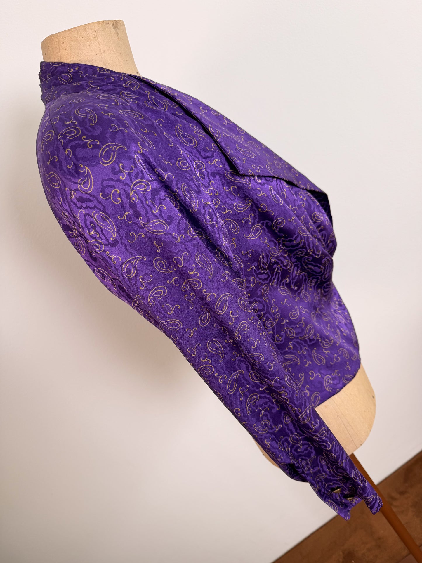 Blusa sartoriale anni 80 in pura seta