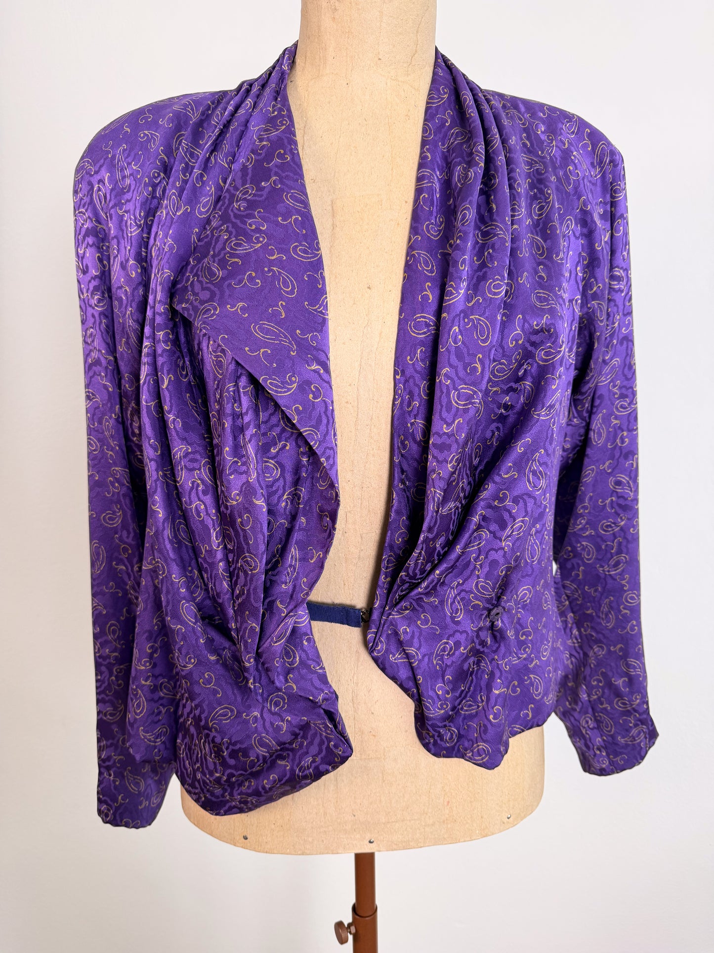 Blusa sartoriale anni 80 in pura seta