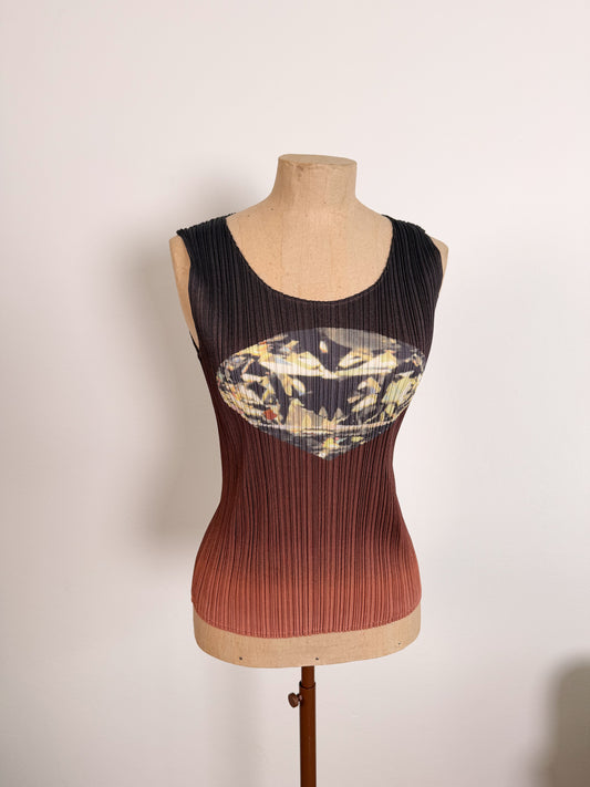 Top ombré stampa diamante Issey miyake Pleats Please