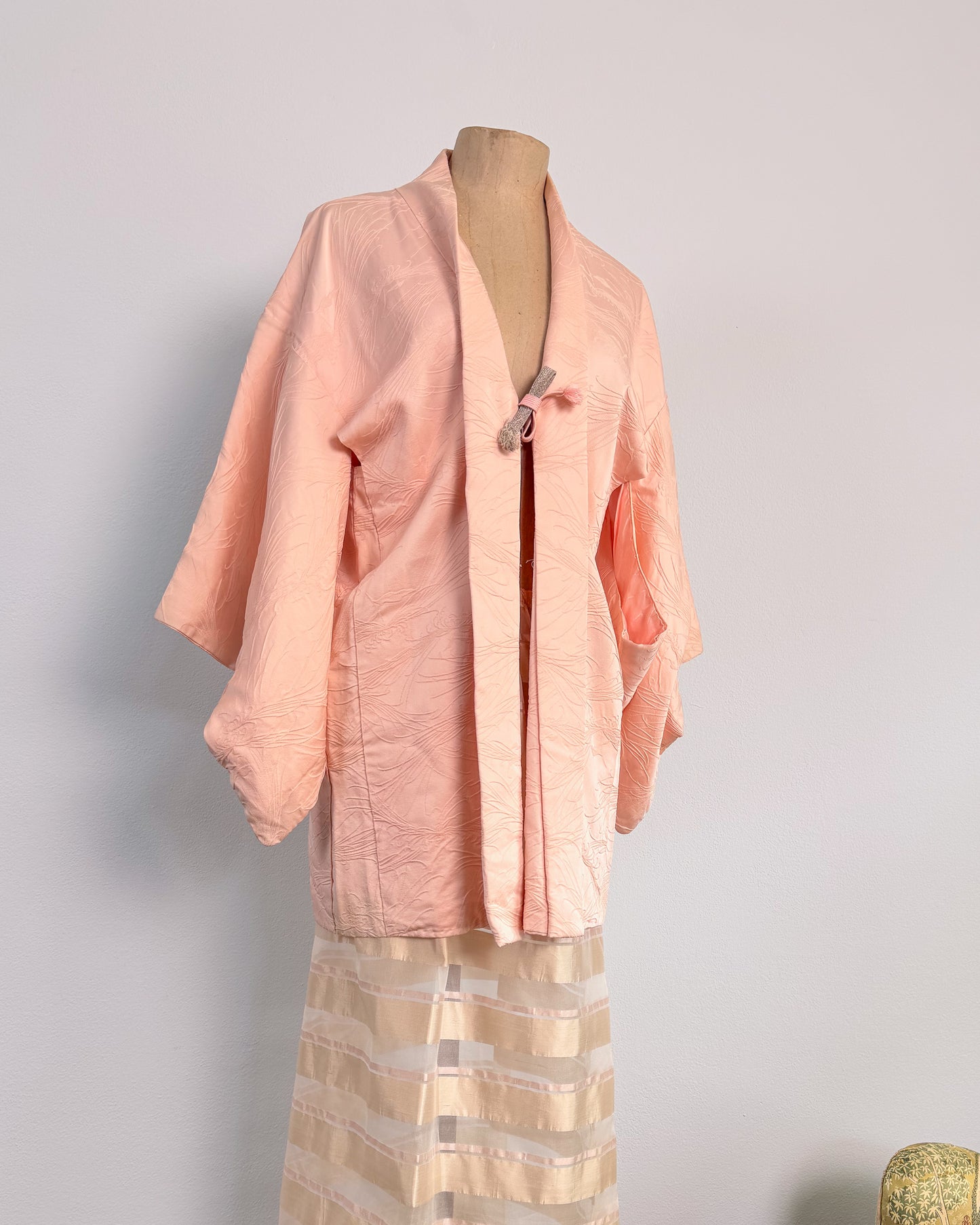 Haori giapponese anni 70 in seta rosa