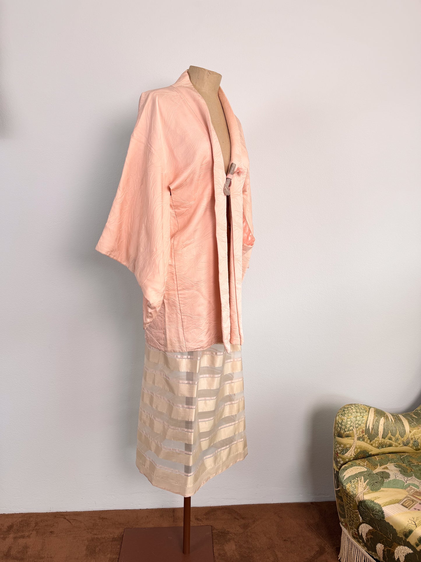Haori giapponese anni 70 in seta rosa