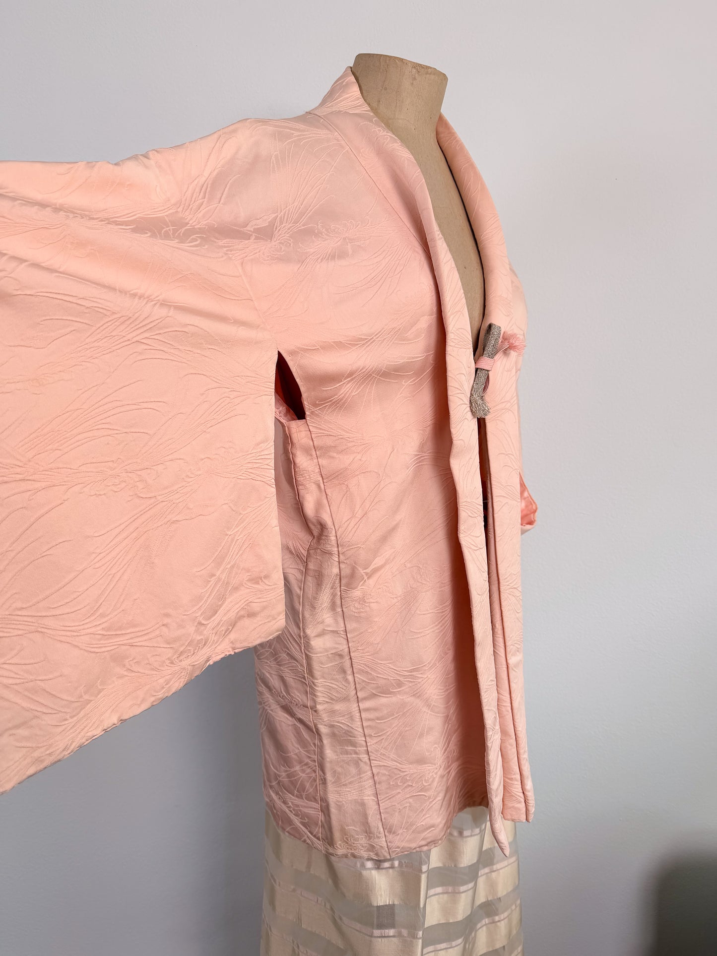 Haori giapponese anni 70 in seta rosa