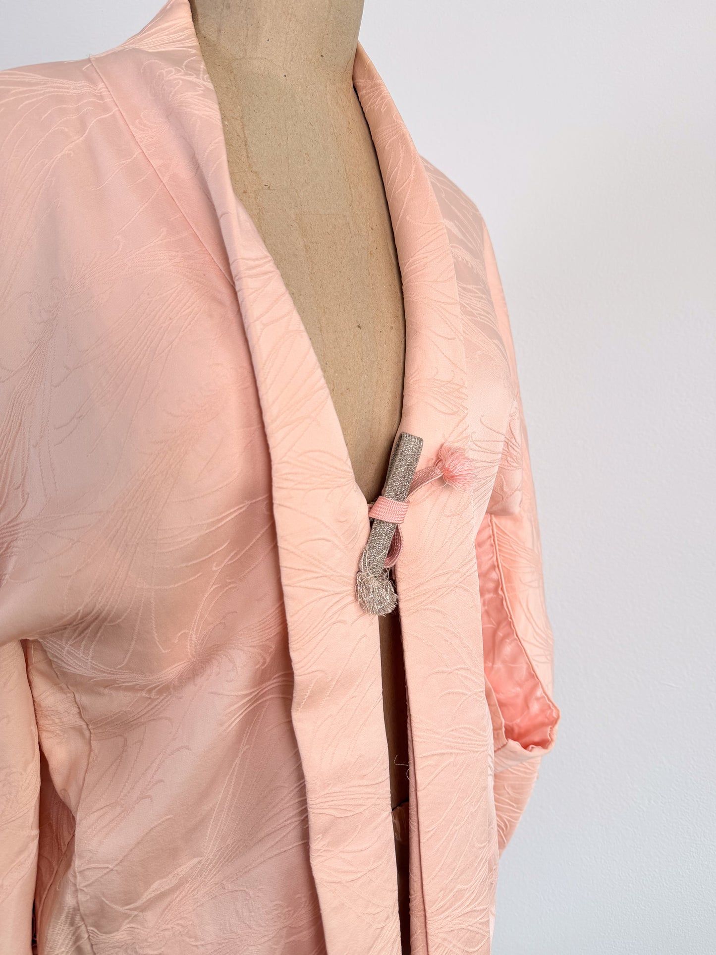Haori giapponese anni 70 in seta rosa