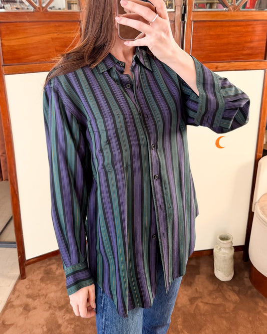Camicia Ralph Ralph Lauren anni 90 in seta pura a righe