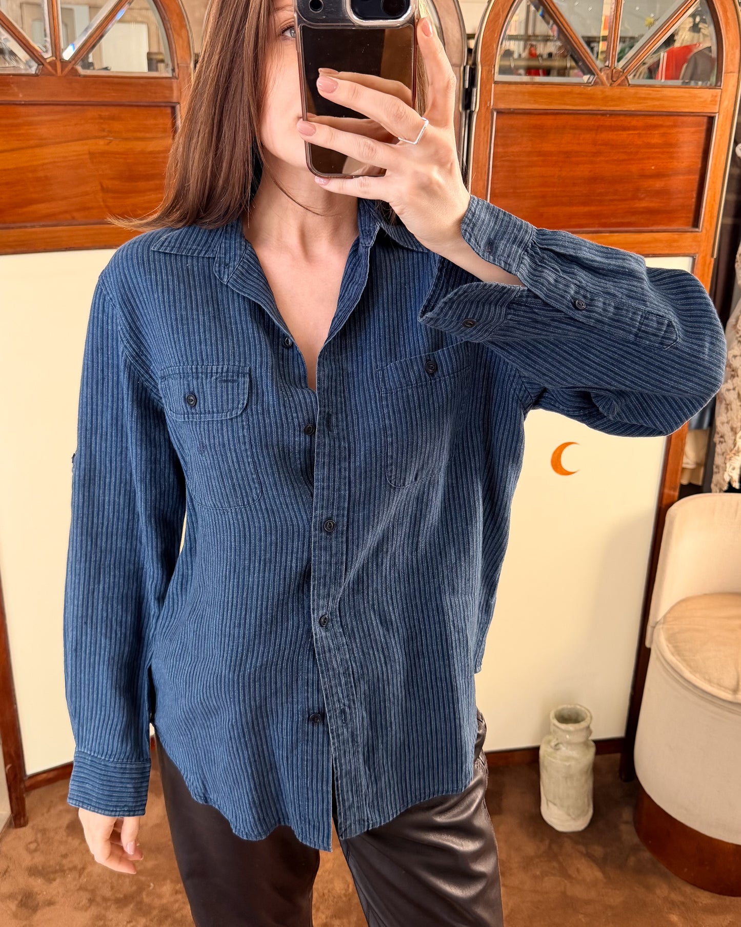 Camicia Ralph Ralph Lauren anni 90 in lino a righe