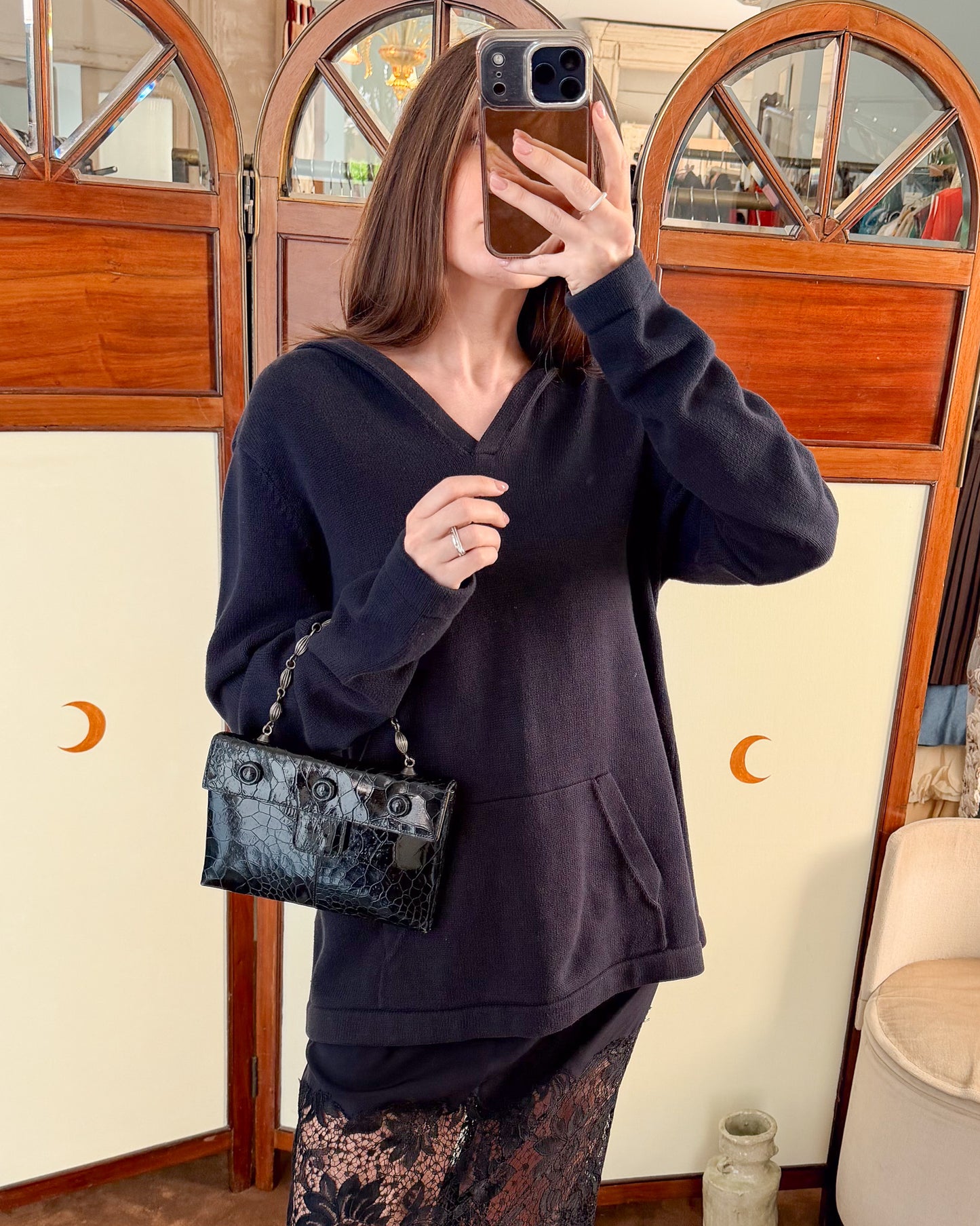 Maglia in cotone con cappuccio Ralph Ralph Lauren Blu navy vintage