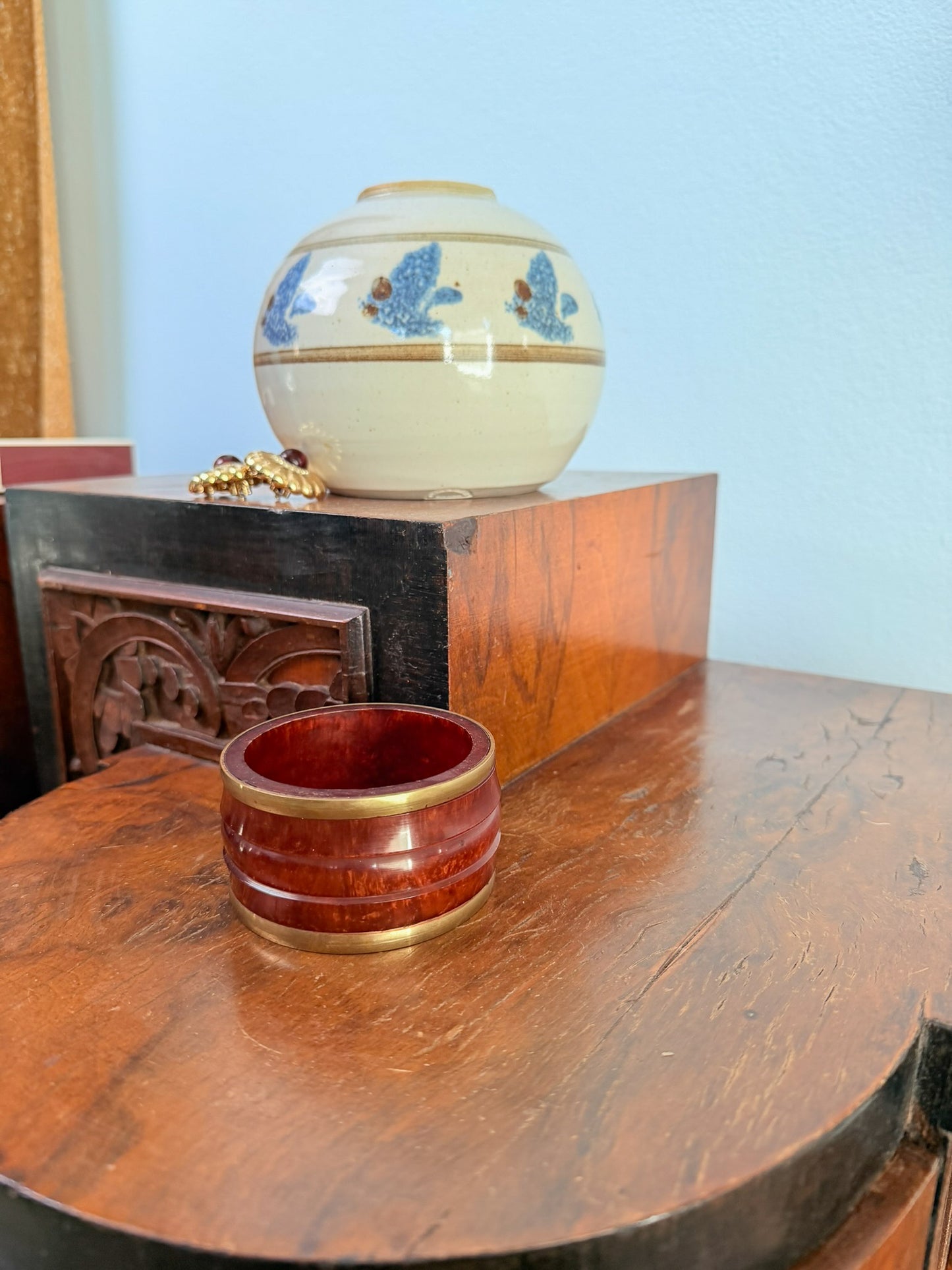 Bracciale Bangle in metallo ottone e bachelite