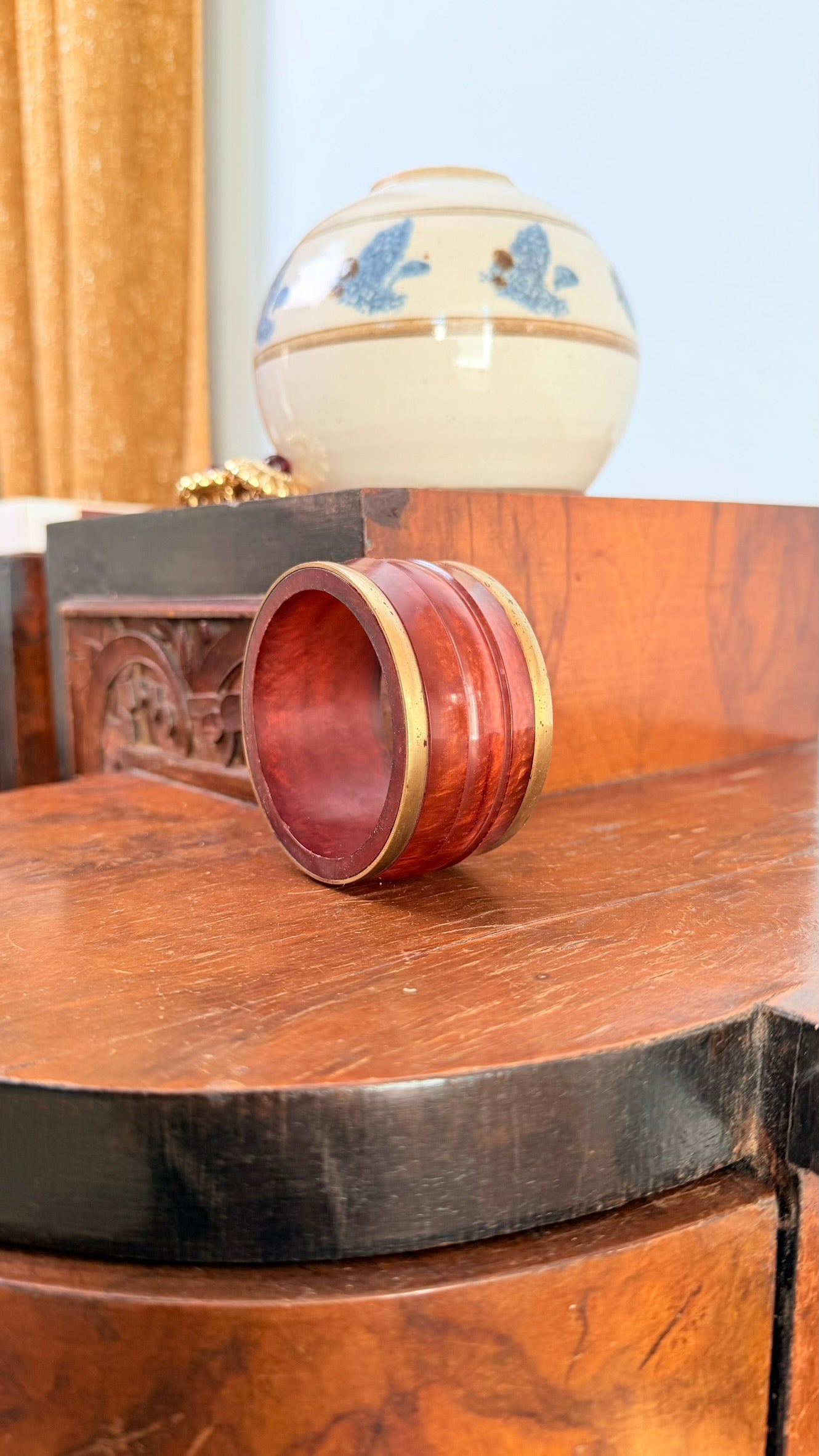 Bracciale Bangle in metallo ottone e bachelite