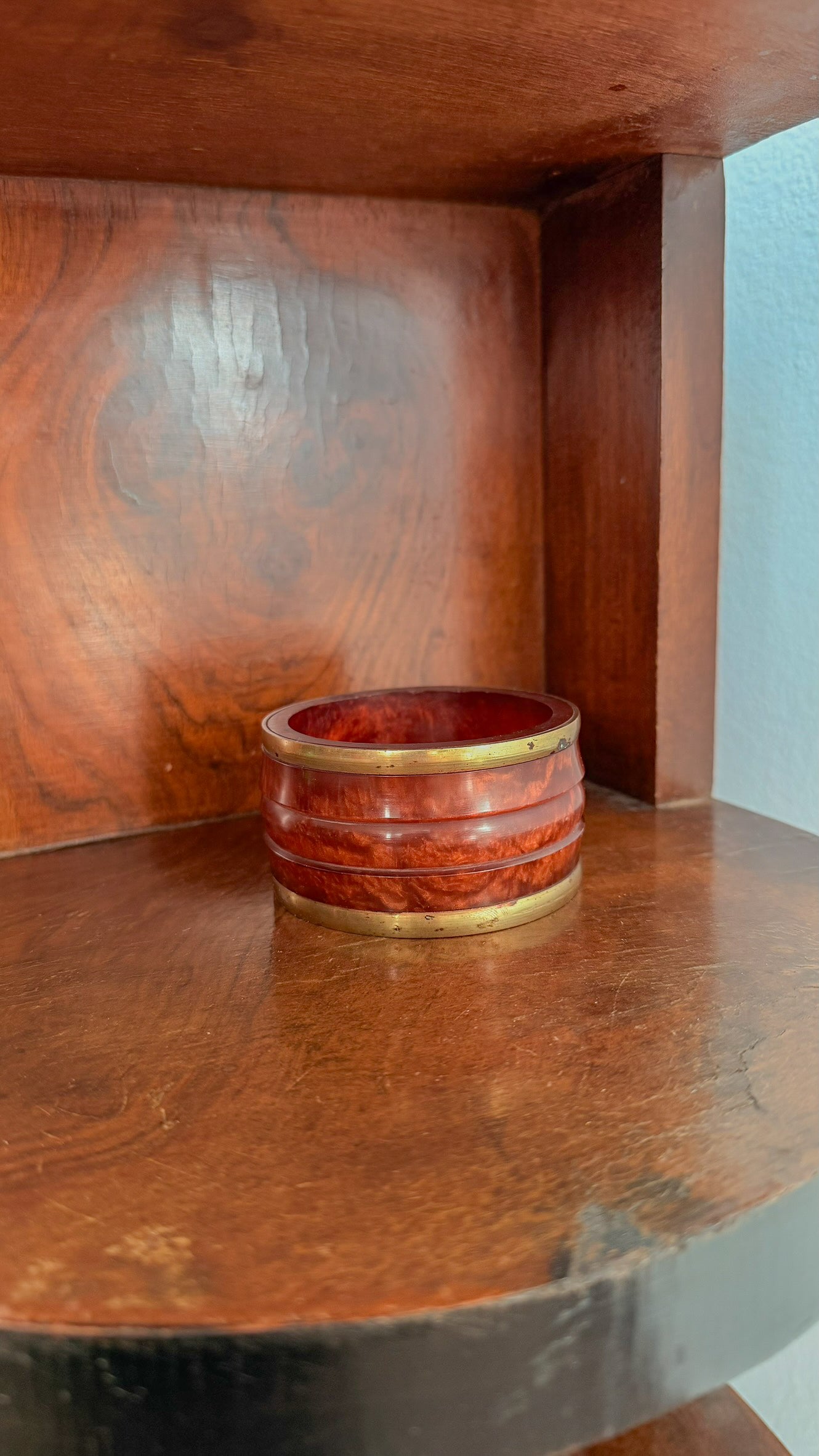 Bracciale Bangle in metallo ottone e bachelite