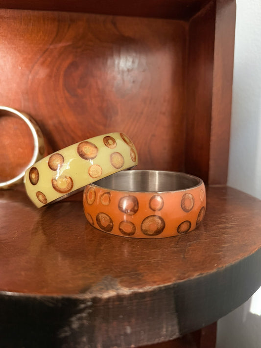 Bracciale Bangle in resina e metallo vintage