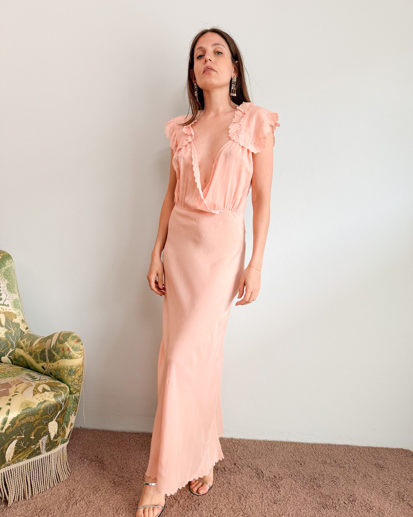 Abito lingerie rosa pallido anni 50