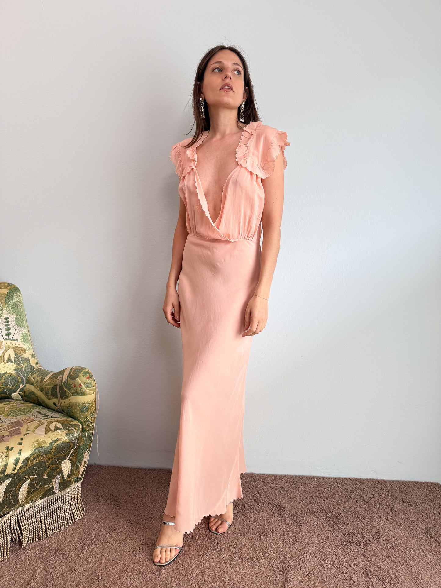 Abito lingerie rosa pallido anni 50