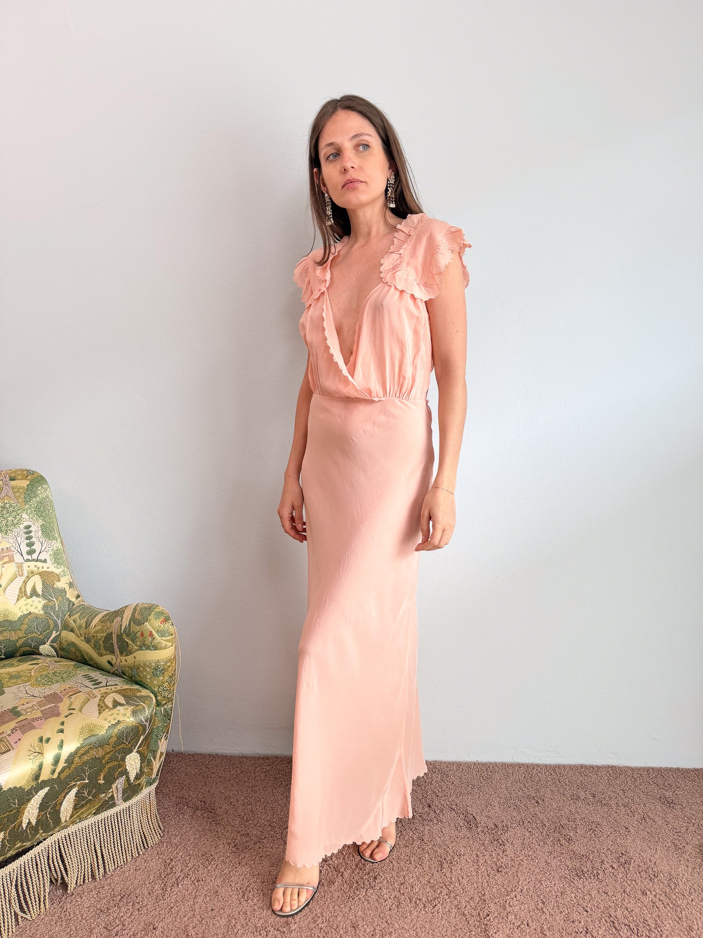 Abito lingerie rosa pallido anni 50