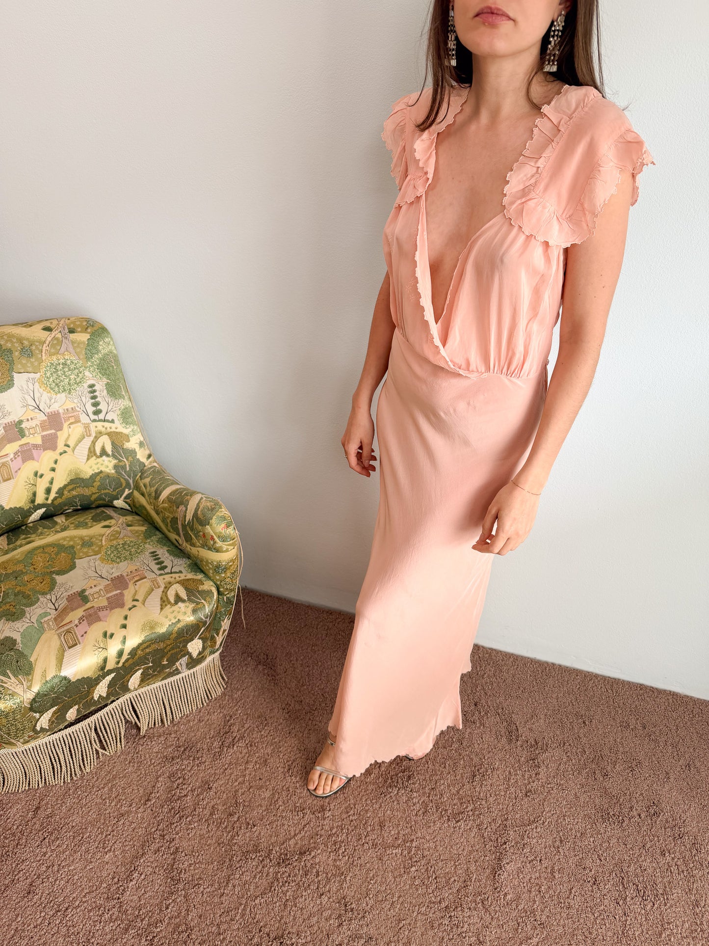 Abito lingerie rosa pallido anni 50