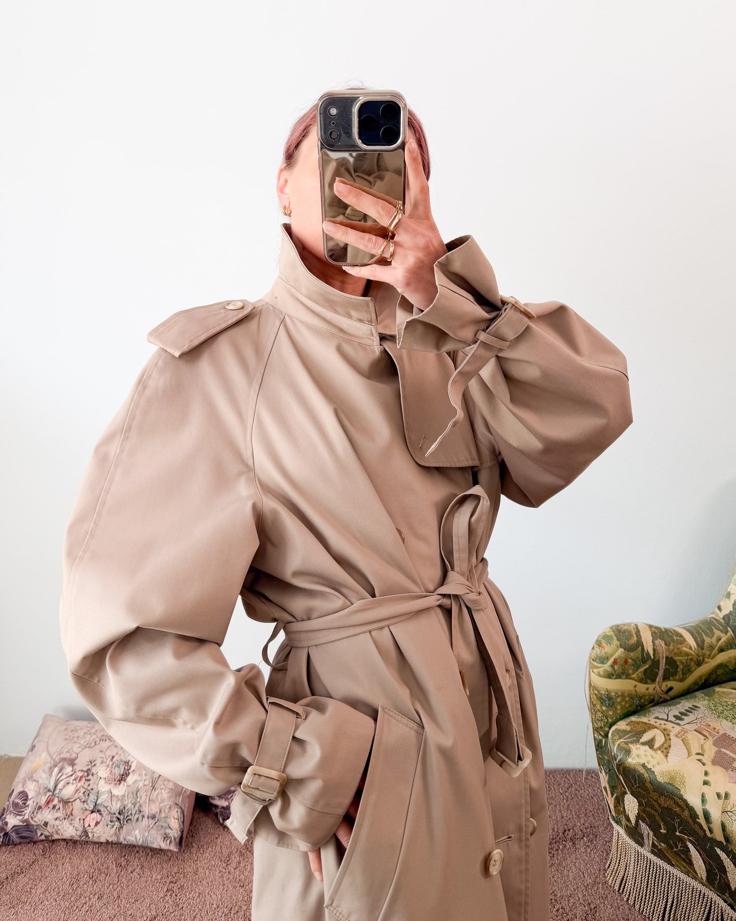Trench doppiopetto Beige maschile