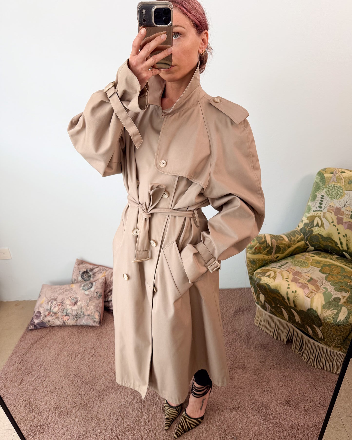 Trench doppiopetto Beige maschile
