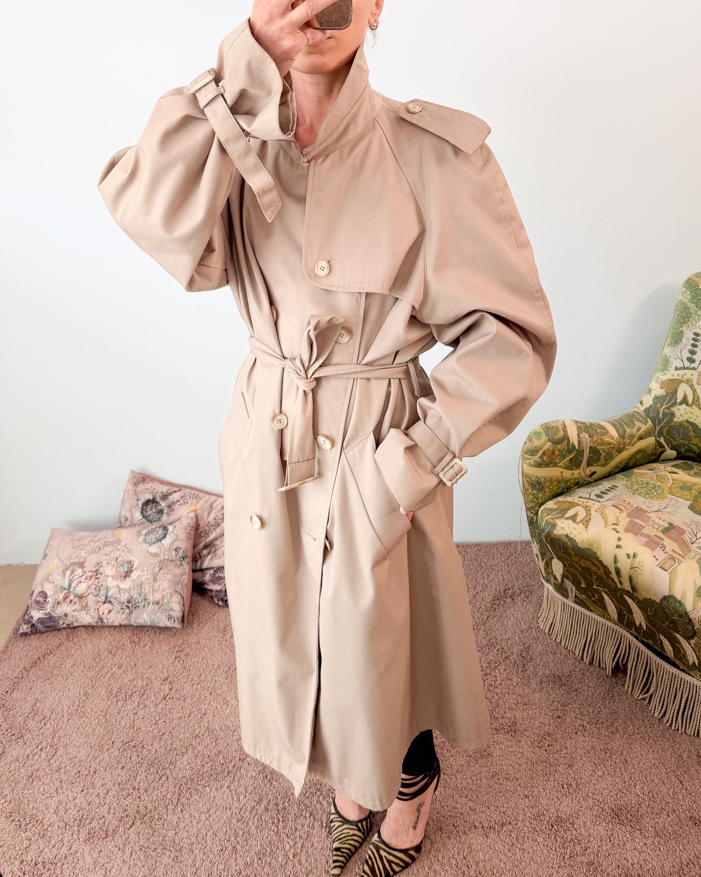 Trench doppiopetto Beige maschile