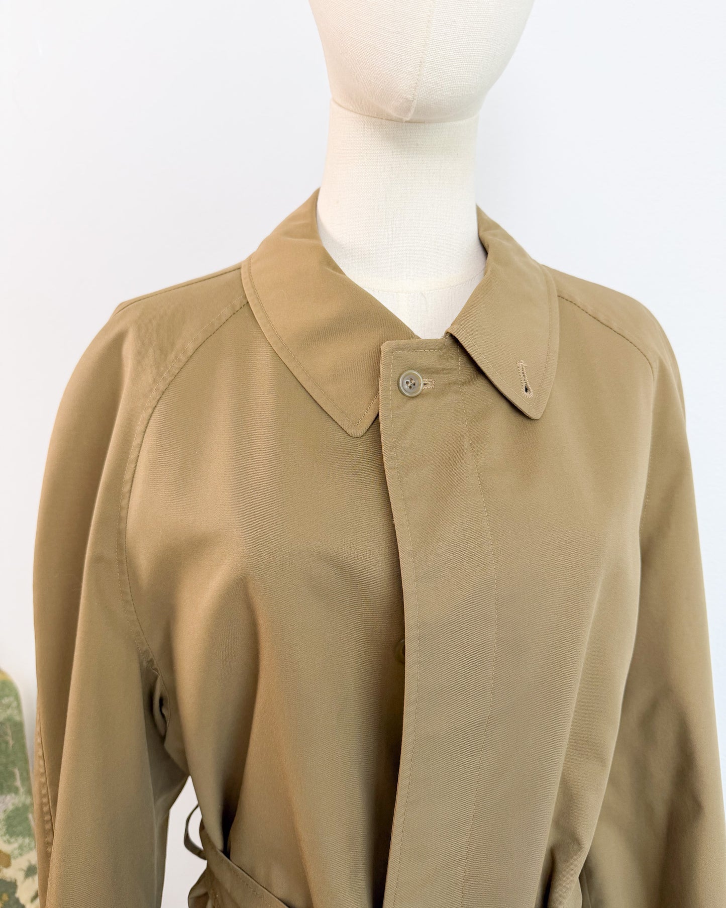 Trench maschile sartoriale monopetto verde militare