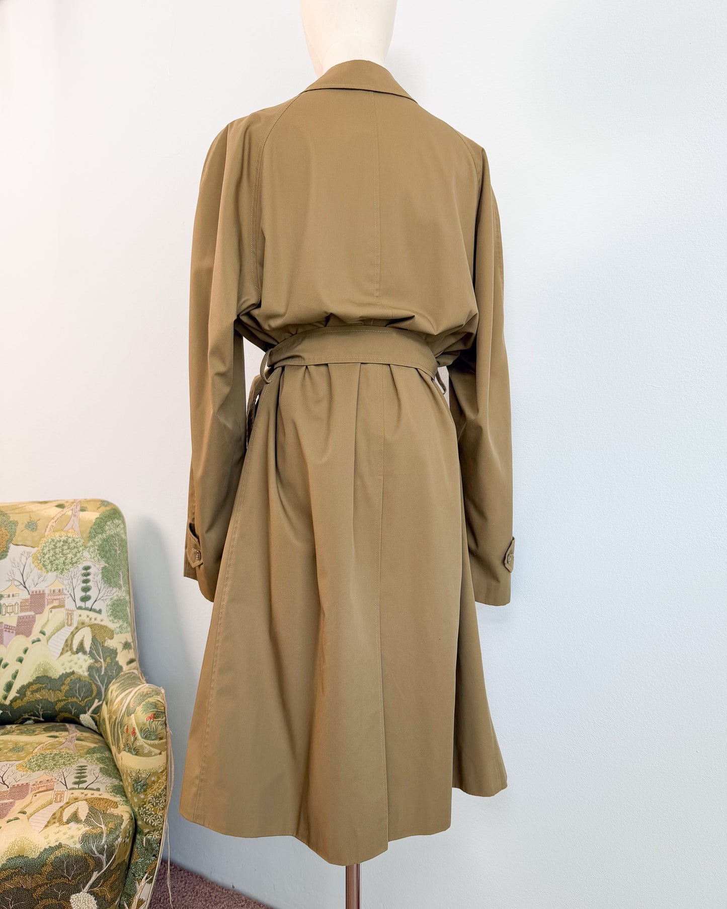 Trench maschile sartoriale monopetto verde militare