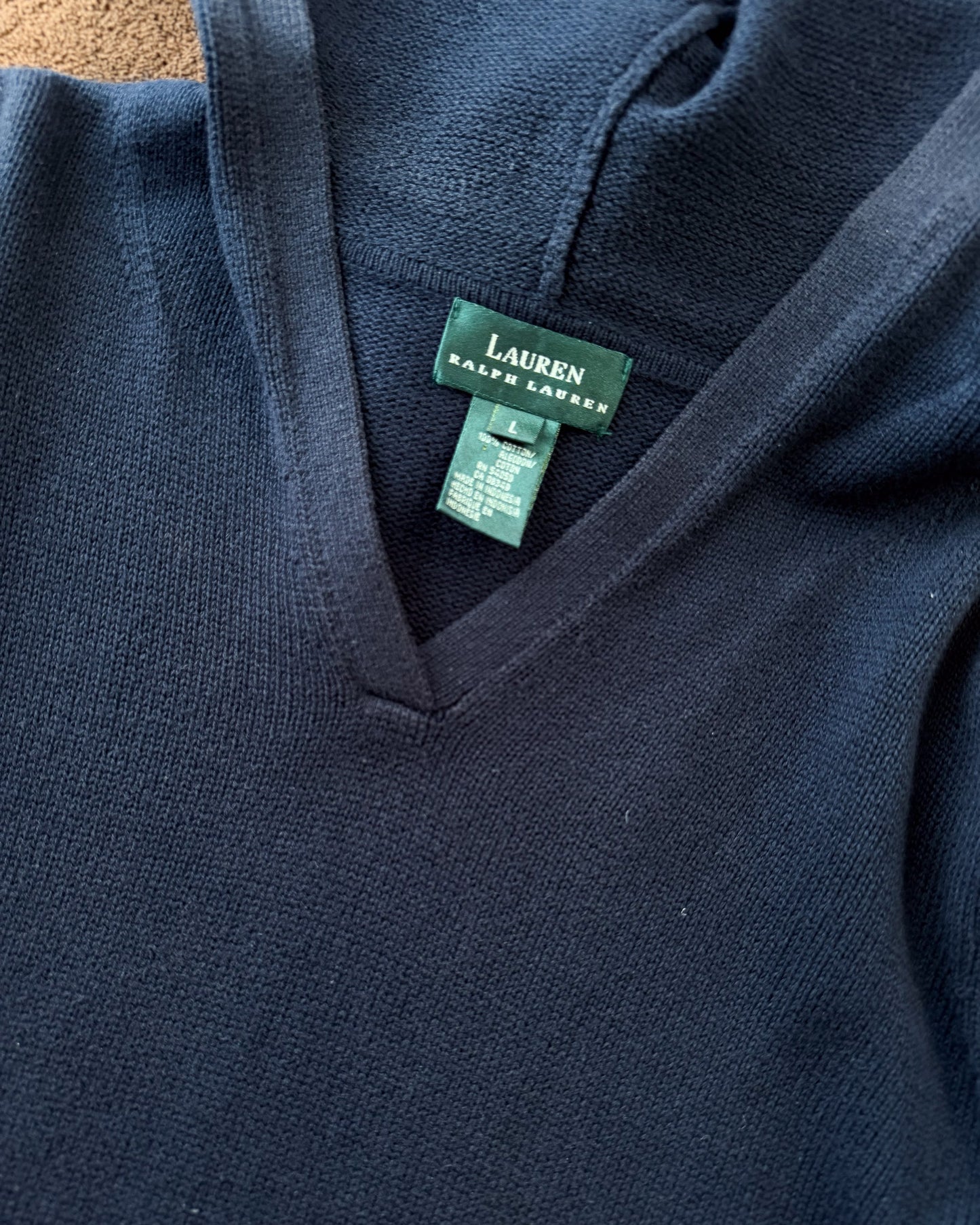 Maglia in cotone con cappuccio Ralph Ralph Lauren Blu navy vintage
