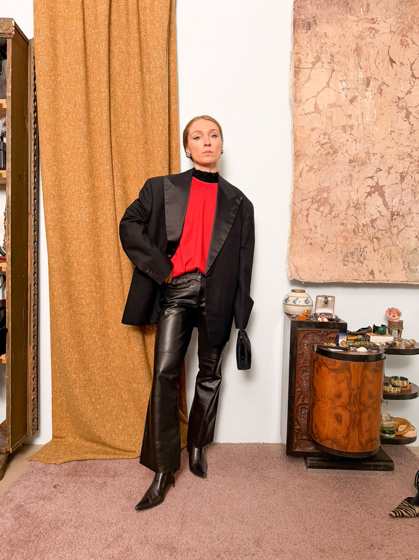 Pantaloni in pelle neri