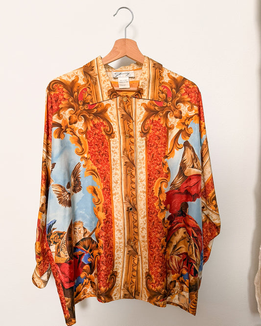 Camicia Genny in seta stampata